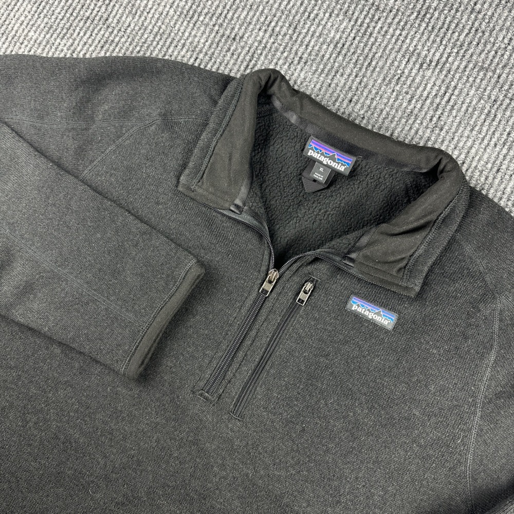 Patagonia Mens Better Sweater 1/4 Zip Fleece Pullover Black Heather XL 25528